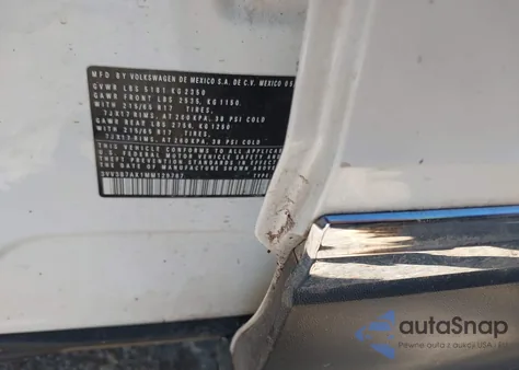 2021 Volkswagen Tiguan 2.0T Se/2.0T Se R-Line Black/2.0T Sel z USA, uszkodzony, nr VIN 3VV3B7AX1MM129767